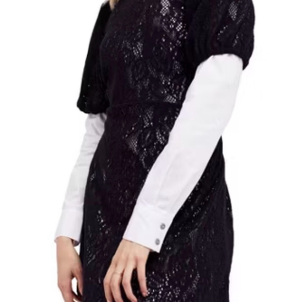 Preloved Free People Women's Medium Contrast Overlay Shirt Dress
